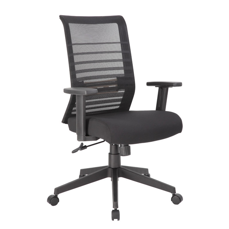 Zara Rolling Task Chair, Black Mesh, Adjustable Arms And Tilt Tension