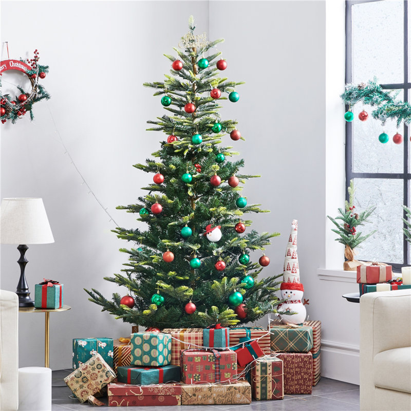 Jahwan Lighted Artificial Fir Christmas Tree, 6'