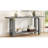 62.9", Modern Minimalist, Table, Solid Pine Legs, Veneer, Geometric Metal Accents, Gray, Behind - Organization 62.9-inch, Console Iron Open Concept Spaces-139591389