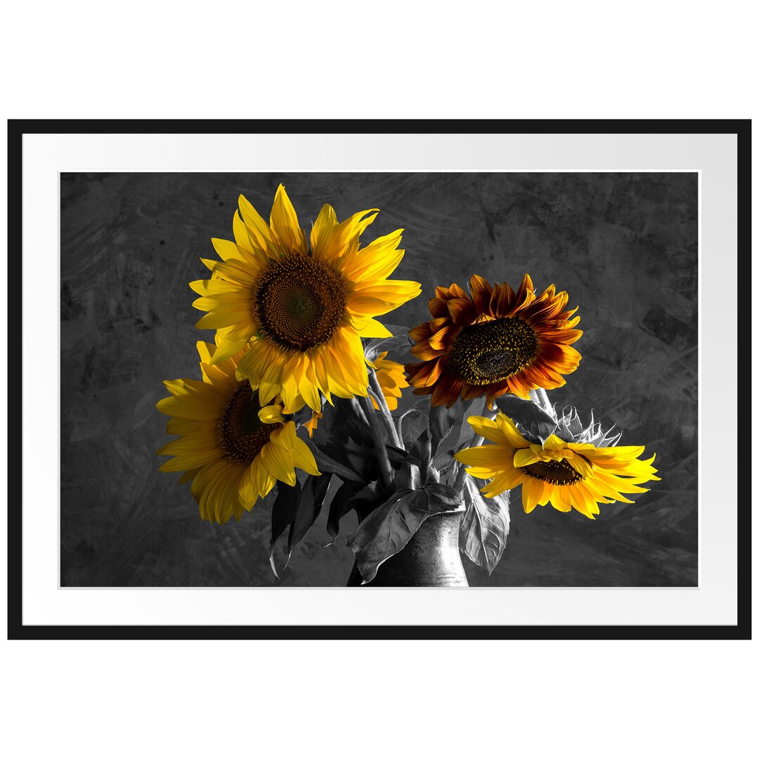 Gerahmtes Poster Sunflowers in a Vase