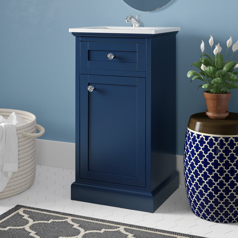 Ensemble de meuble-lavabo simple 18 po Ameriah, Bleu