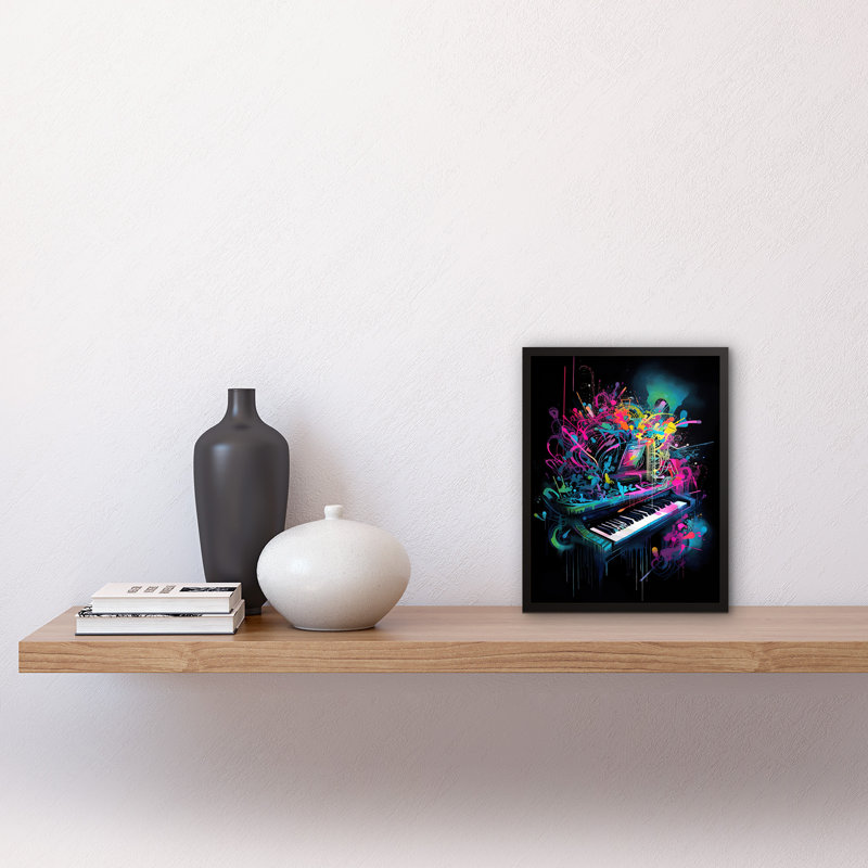 Melodic Explosion Piano Bursting - Single Picture Frame Print