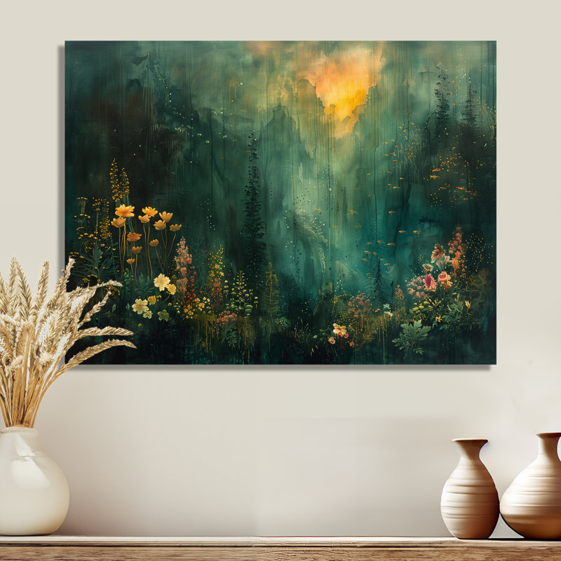 Forêt verte «Enchantment Forest», impressions encadrées, H 40 po x l 60 po x P 1,5 po, Toile tendue, Sans cadre