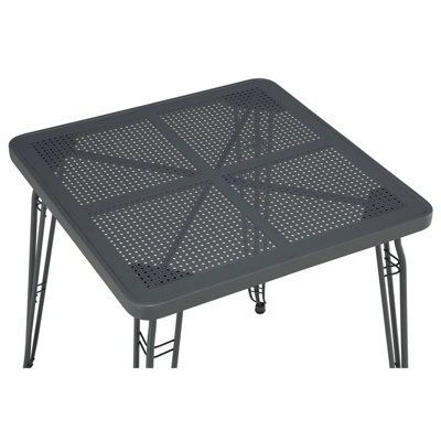  Contemporary Steel Metal Pub Table in Gray Steel