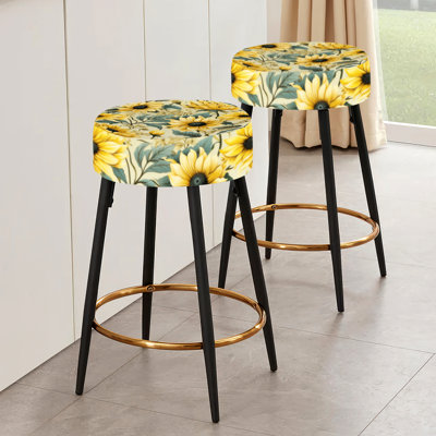 Harvest Celebration Vintage Sunflower - Floral Bar Stools Set Of 2