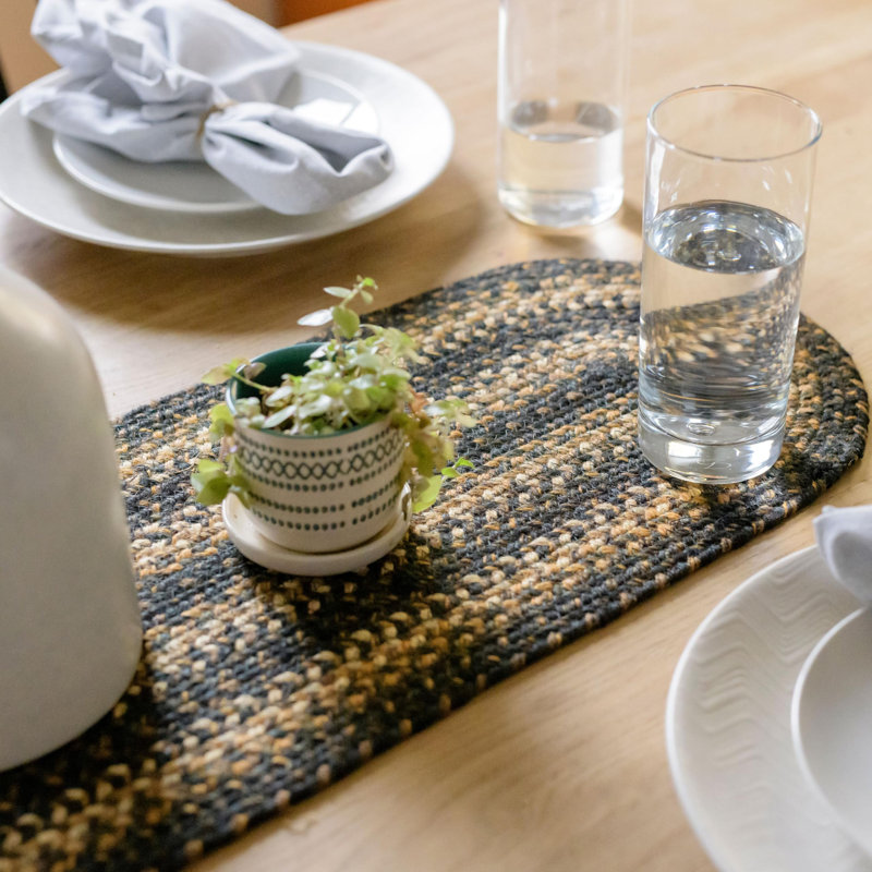 Chemin de table d'intérieur en jute de qualité supérieure - ensemble de 2, taille 8 po x 28 po, Kilimandjaro