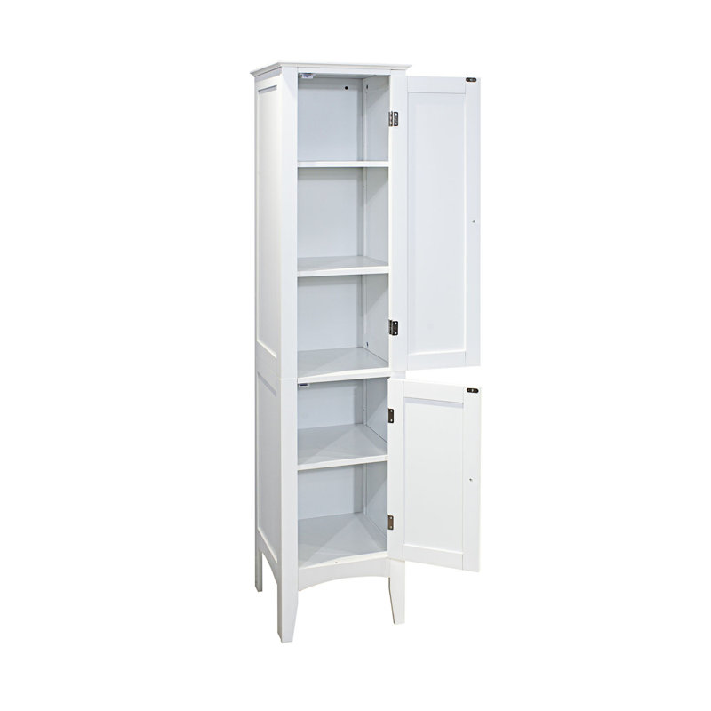 Tall Narrow Tower Freestanding Cabinet With 2 Shutter Doors, Entryway Cabinet