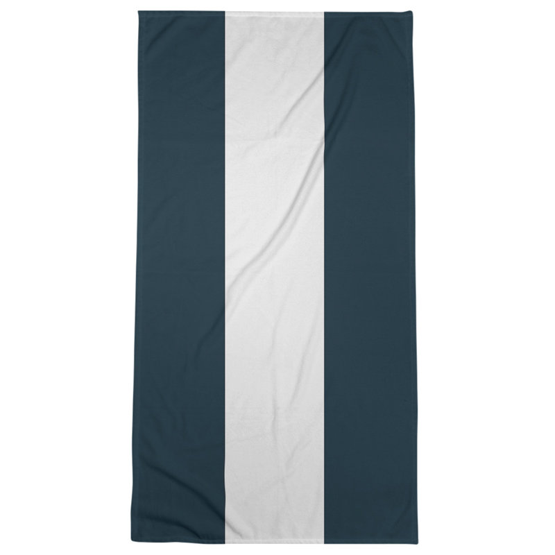 Bath Towel, Navy Blue/White