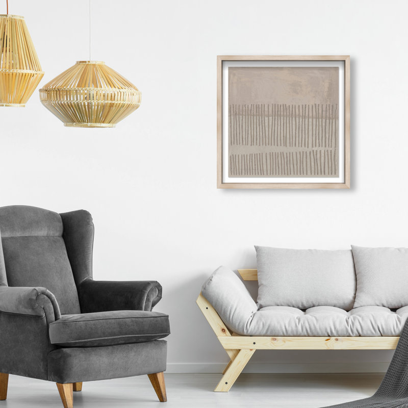 Minimal Fence II Print by Oliver Gal, 21.5"H x 21.5"W, Natural Oak Shadowbox