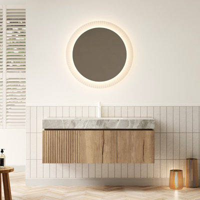 - Meuble-lavabo de style luxueux 48 po, lavabo en céramique, contreplaqué flottant, 2 portes, 1 tiroir, pierre frittée grise, meuble-lavabo couleur chêne blanc avec lavabo, pré-assemblé, roulement à haute charge