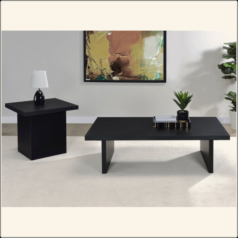 Ensemble 2 pièces table basse et table de bout rectangulaire