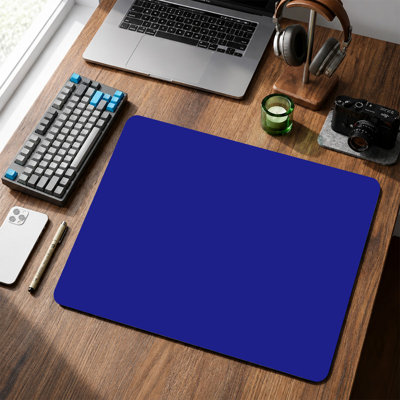  Tapis de souris en caoutchouc, surface en microfibre lisse, base antidérapante, tapis de souris décoratif à bord arrondi pour le bureau et les jeux, 12 po x 8 po, bleu marine uni