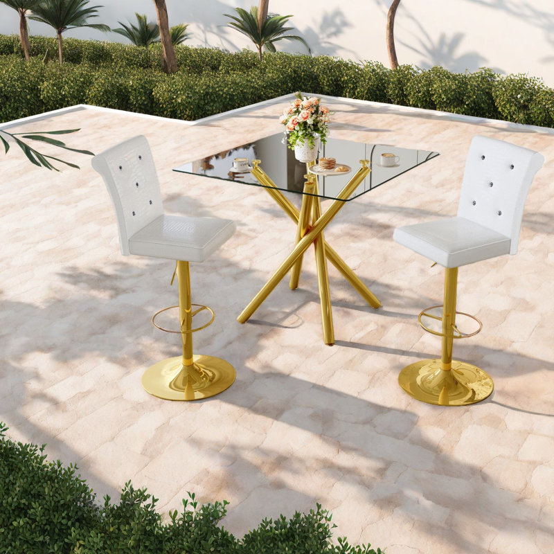 Ensembles réglables de barre de patio en verre, élégance en métal pour la maison moderne