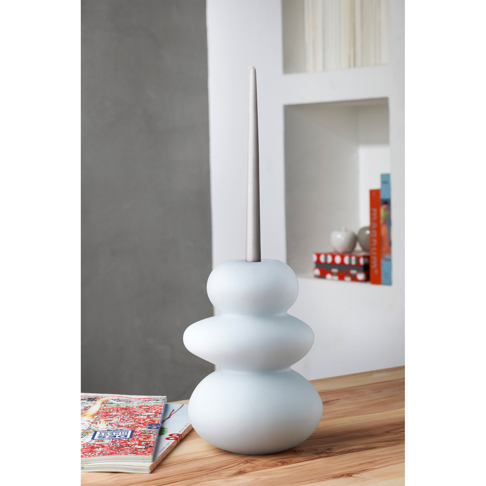 Nude Cairn Crystal Candlestick Holder, Opal Gray