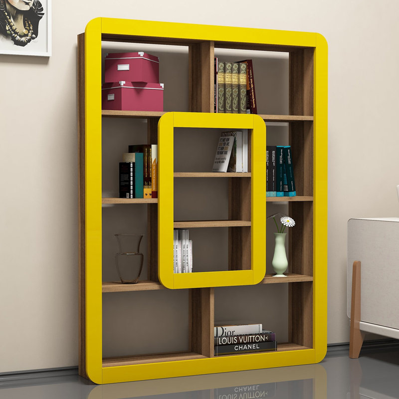 Rawson Bookcase, Walnut/Yellow
