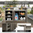 Outdoor Aluminum Grill Cart PE Wicker Bar Cart and Cabinet with Storage
