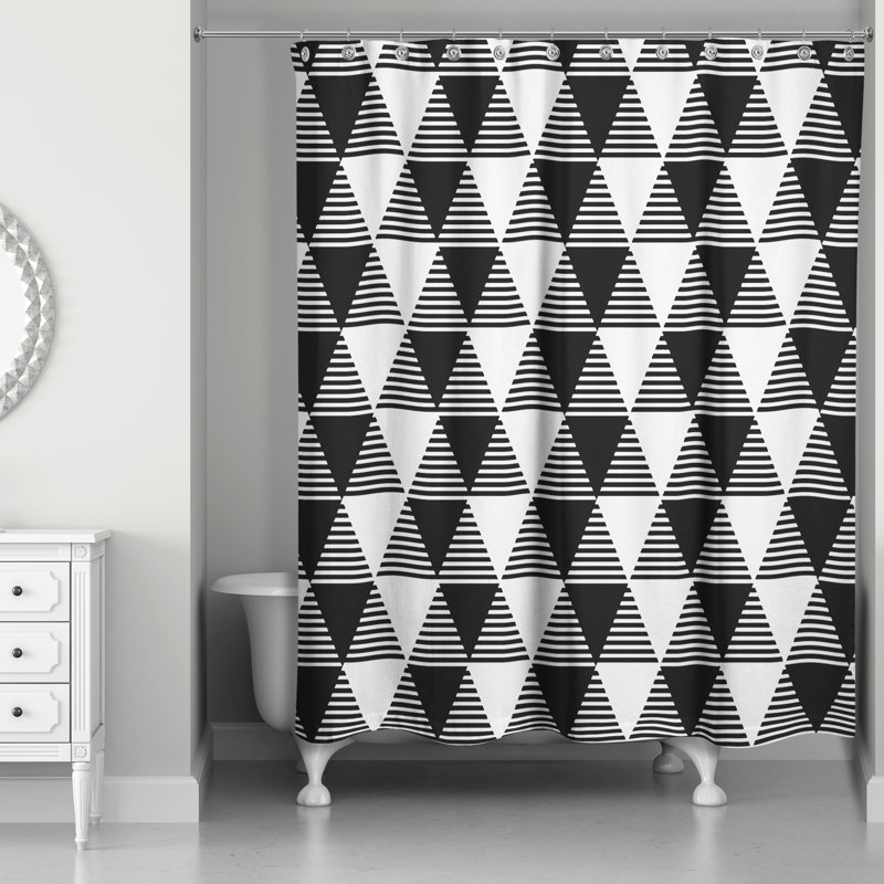 Rideau de douche Sage Triangles, Noir