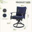 Chaises de patio en métal avec coussins bleus 2 pièces Maynard-122588602