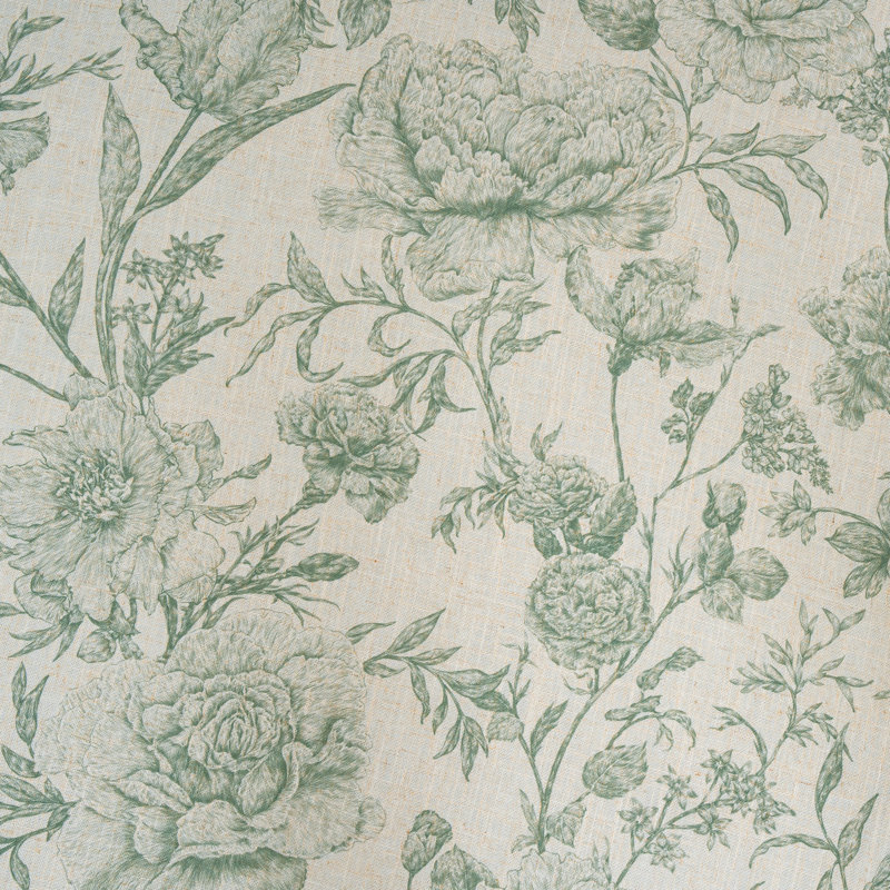 100% Blackout Vintage Floral Linen Curtains Double Layer French Country Peony Flower Printed Pattern Thermal Insulated Drapes for Bedroom Living Room Back Tab 2 Panels