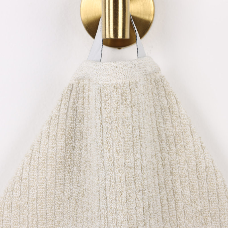 Essuie-mains nervurés en mélange de coton Destin, Beige
