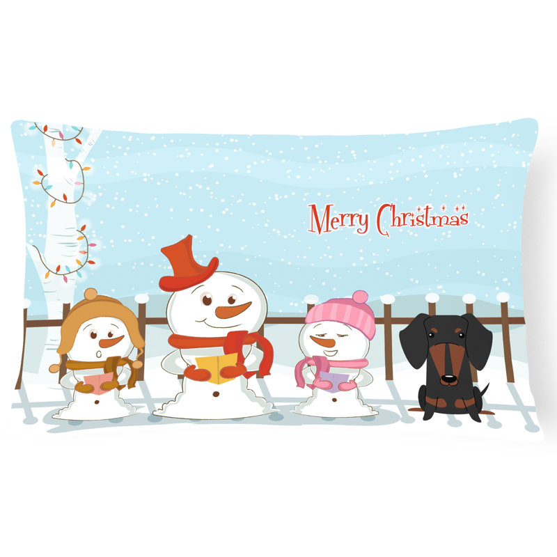 Coussin lombaire intérieur / extérieur Merry Christmas, Noir / brun clair