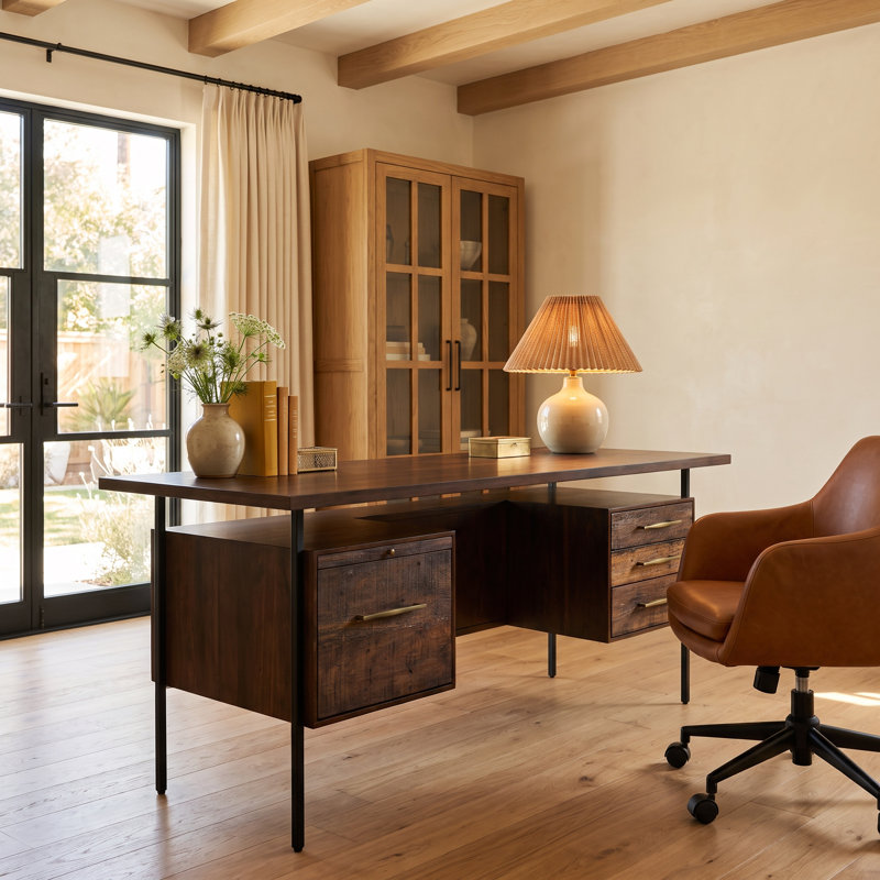 Halifax Olsen Computer Desk, Brown/Black
