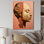 Portrait d'une femme ciselée, rose, collage sur toile