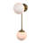 Duo Premium Modern Contemporary 2-Light Wall Sconce, Brushed Brass, Plug-In, White Opal Glass Shades, LED Compatible-1371678557