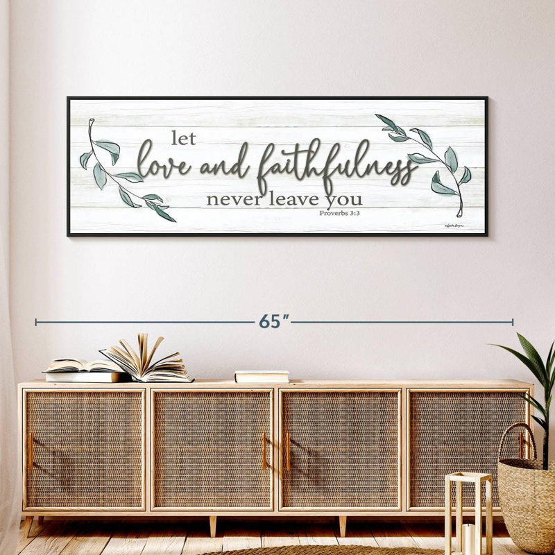 Love and Faithfulness, 57" x 19", Cadre flottant noir