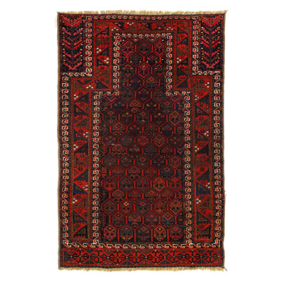 Antique Afghan Baluch Rug 2'11"X 4'6"