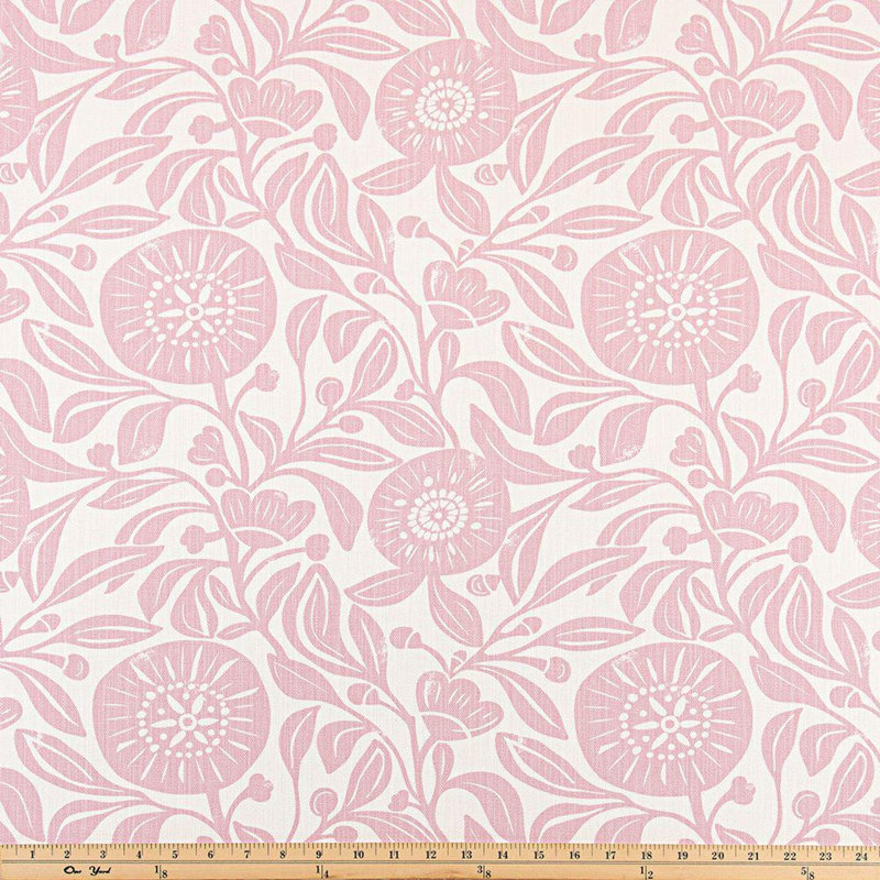 Rideaux floraux modernes de style Mid-Century rose, L 50 po x L 90 po