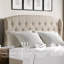 Fabric Upholstered Bed,Tufted Headboard Adjustable Height Bed Frame-1525399173-1525399183
