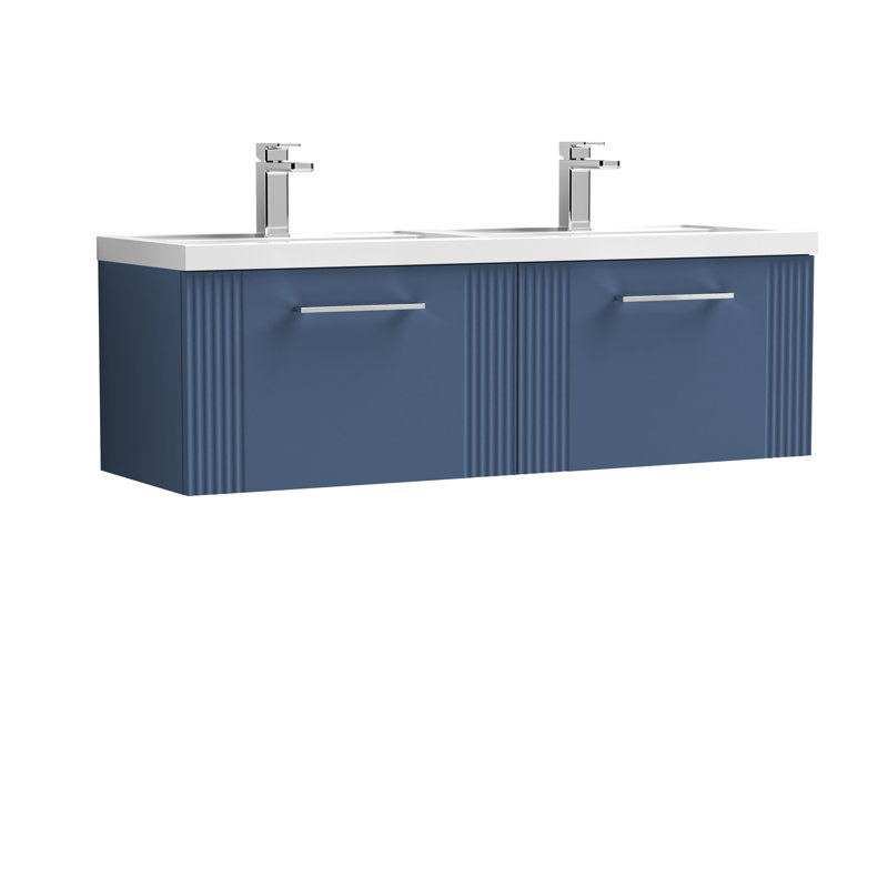 Deco 1205mm Double Bathroom Vanity with Integrated Polymarble Basin, Satin Gray
