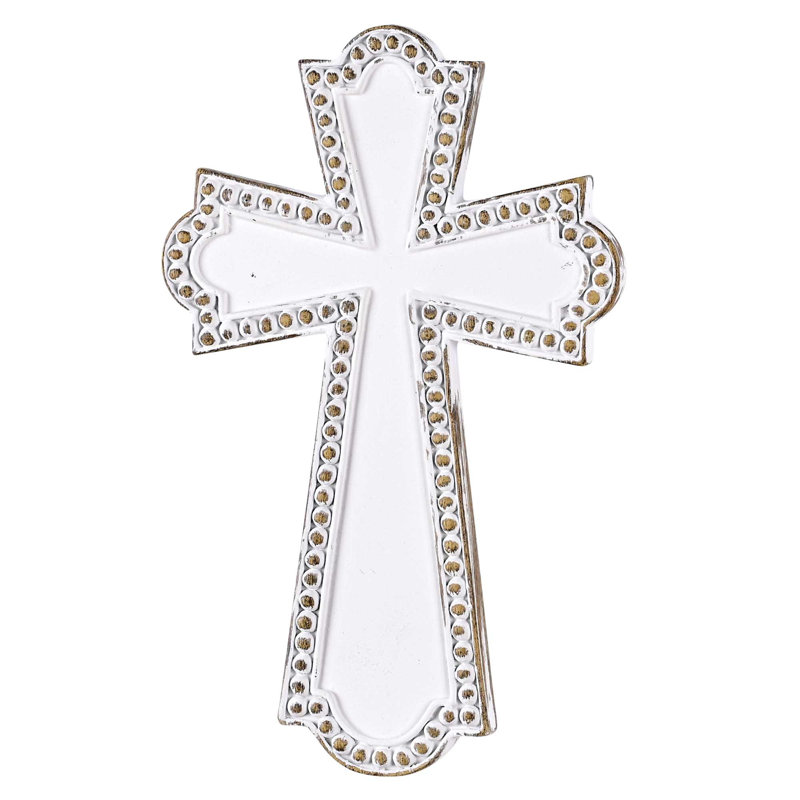 Croix blanche en résine blanche 6,75H