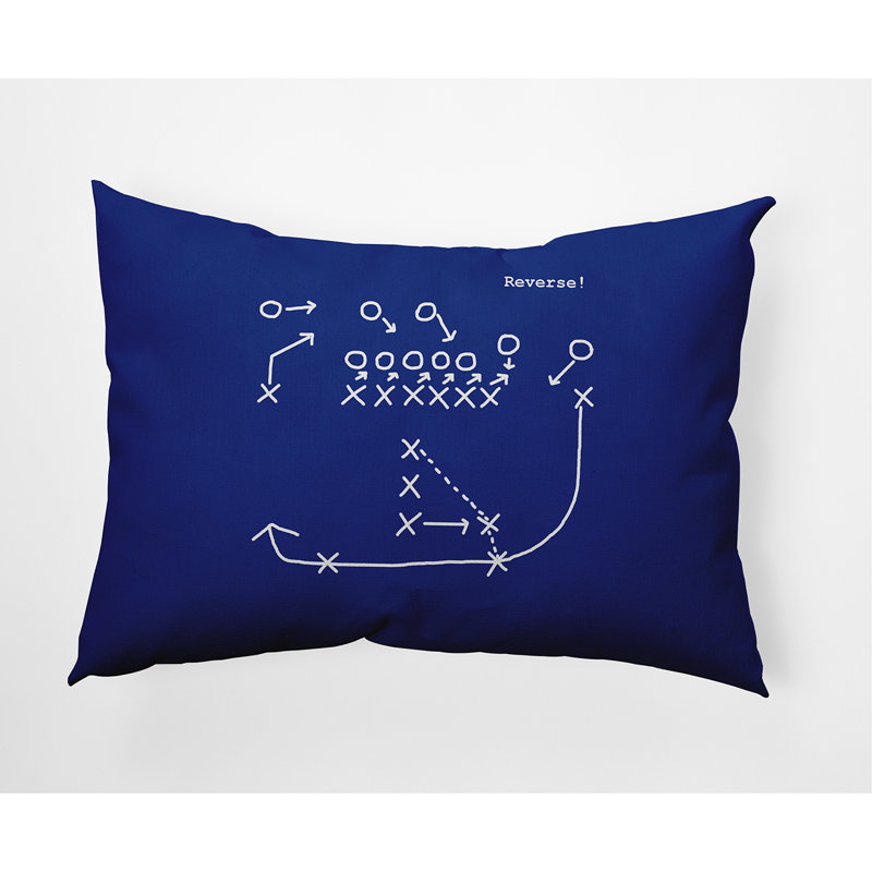 Outdoor Reversible Throw Pillow, Blue