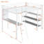 Lit Loft en métal avec 3 couches de tablettes et de bureau, lit élégant en métal avec tableau blanc-114721958-114721957