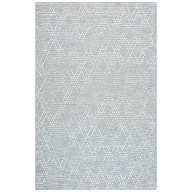 Tapis intérieur / extérieur bleu / lavande en polypropylène / polyester Sunset 850, Rectangle 4 pi x 6 pi