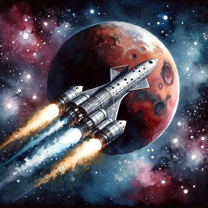 «Moonlit Cosmic Ascent», reproduction d'art sur toile, H 12 po x l 12 po x P 1 po