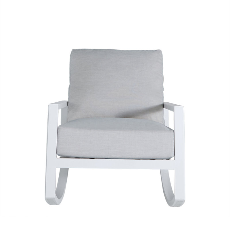 Fauteuil berçant Avondale - Craie, Perigold Posh Sky, Sans bourrure + bourre standard, Craie