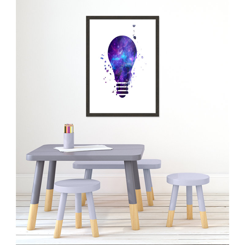 Light Waves Kids Wall Décor, 36.5" H x 26.5" W x 0.63" D, Black Woodgrain Flat Framed