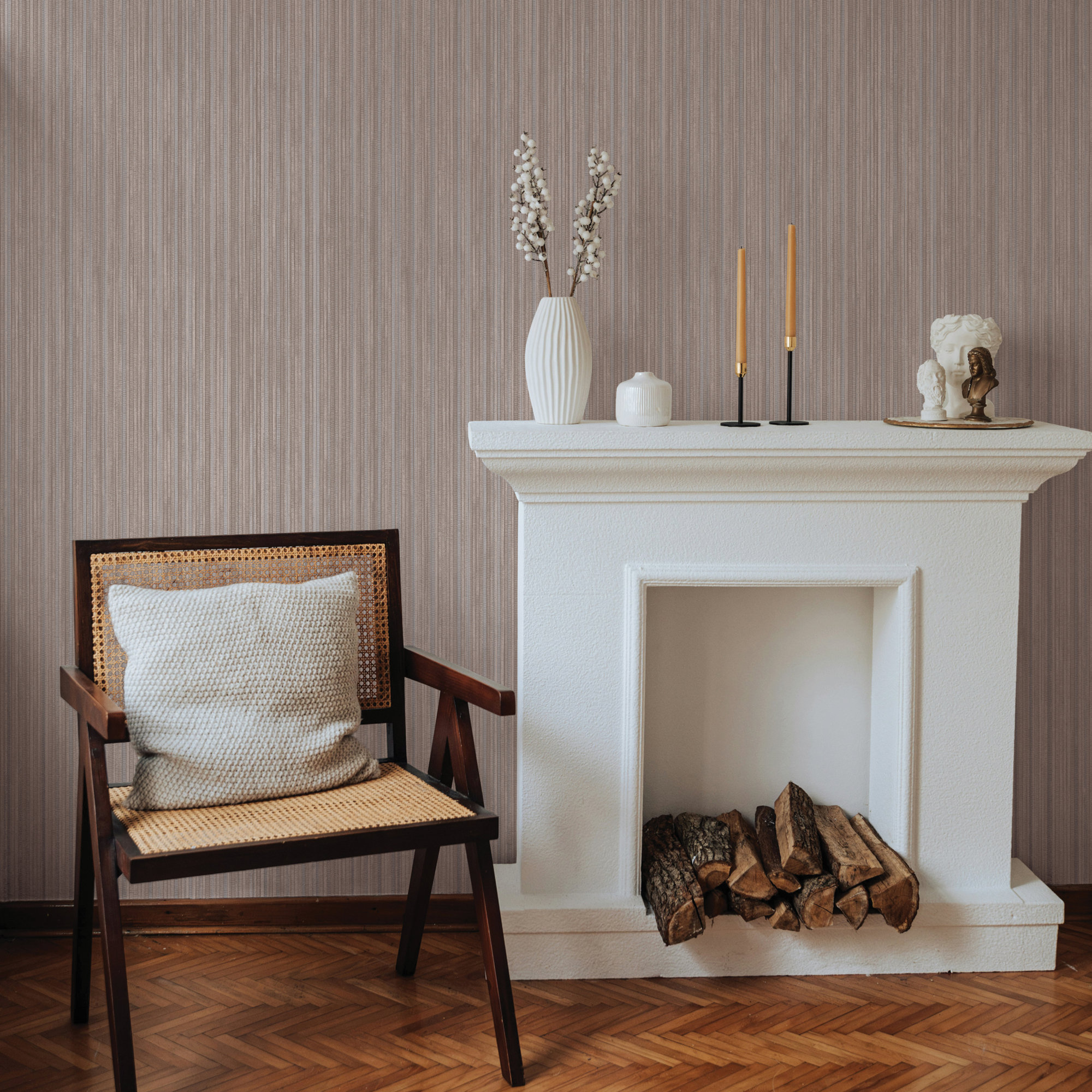 Faux Grasscloth Peel and Stick Wallpaper, Beige, 16.5" L x 20.5" W