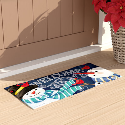 Snowman Welcome Sassafras Switch Mat