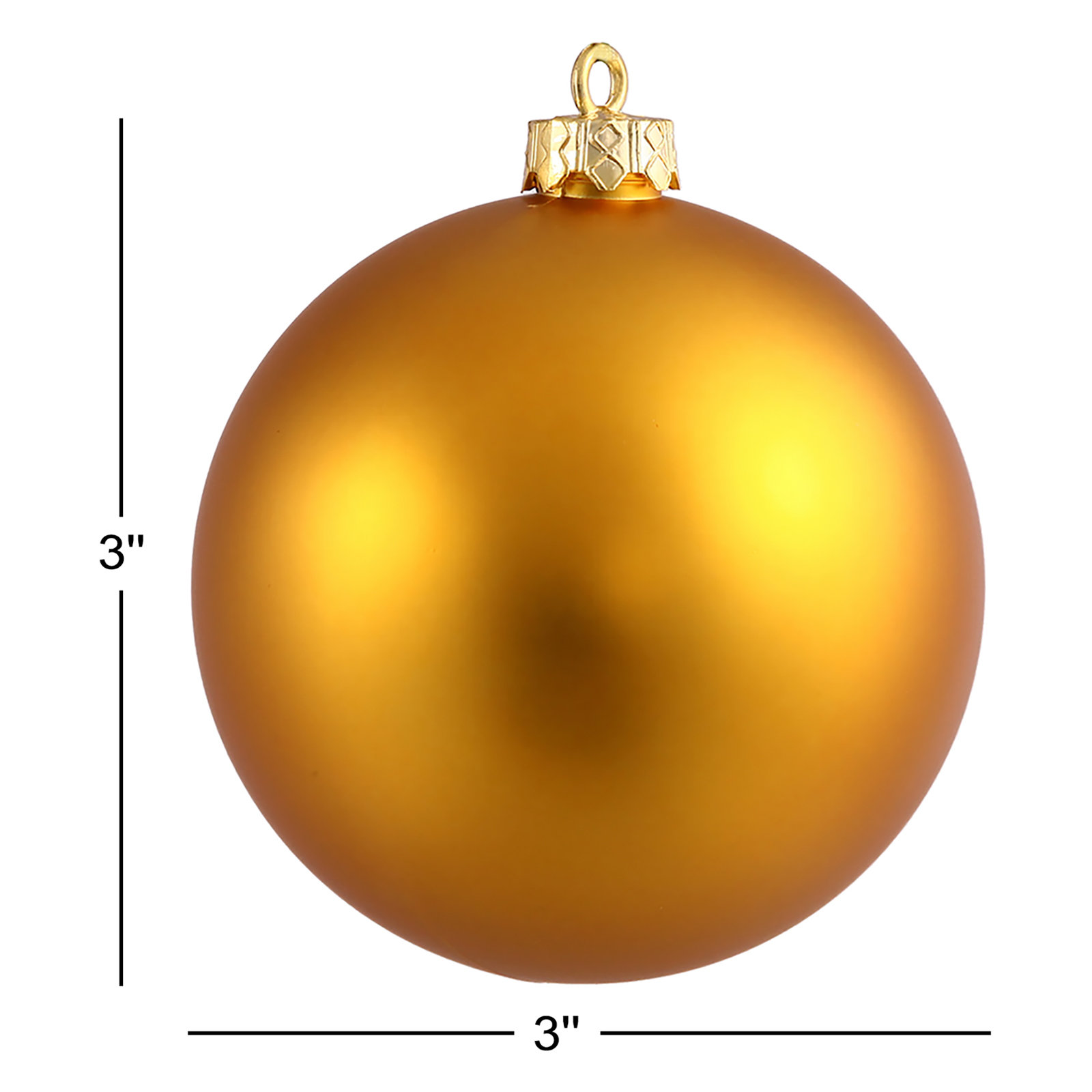 Holiday Décor Ball Ornament, Gold, 3" H x 3" W x 3" D