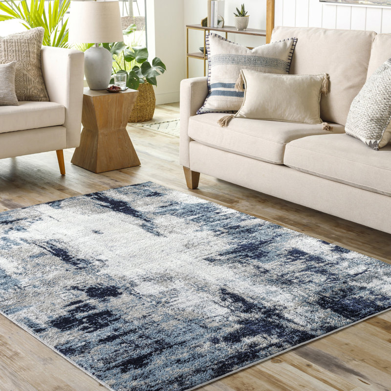 Abstract Area Rug, Rectangle 238 x 312 cm, Black/Grey