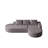 Modern Curved Chenille Upholstered Sectional Sofa Set, Modular L-Shaped Living Room Furniture With 3 Pillows, Free Combination For Comfort And Style-1124641000-1124641007