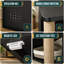Conçu pour 2 chats, ce meuble en métal noir dissimulant un bac à litière double combine une grande armoire de toilette intérieure pour animaux de compagnie avec un griffoir et un style de table d'appoint.