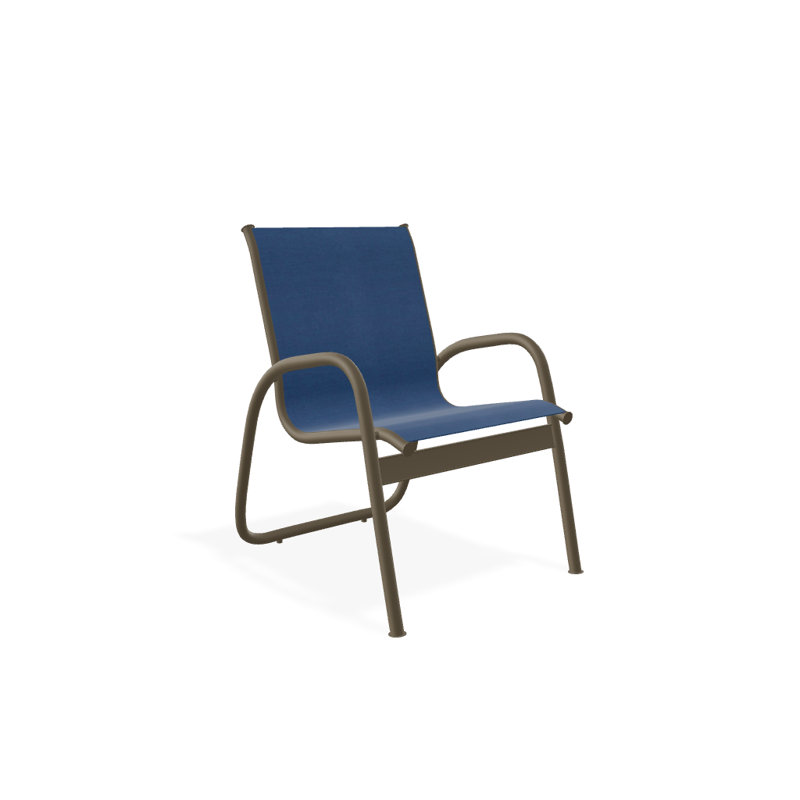 Fauteuil de patio Gardenella, Cobalt 35D Sunbrella®, Bois de plage texturé