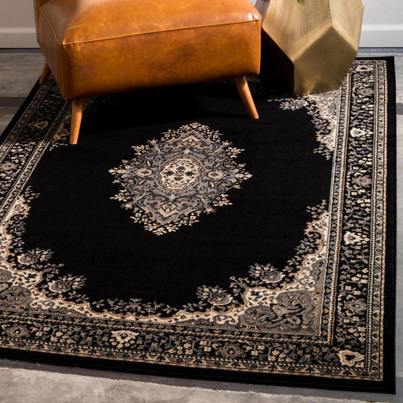 Tapis noir Balthrop, Rectangle 3 pi 1 po x 5 pi 3 po, Black