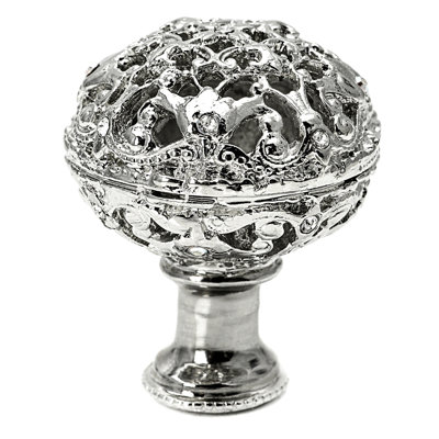 Juliane Grace large knob full round with 17 Swarovski Clear Crystalsin Oil Rub Bronze