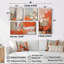 «Orange Minimalims Enchantment II» - Grand art mural abstrait en marbre 4 pièces-828148141-828148130